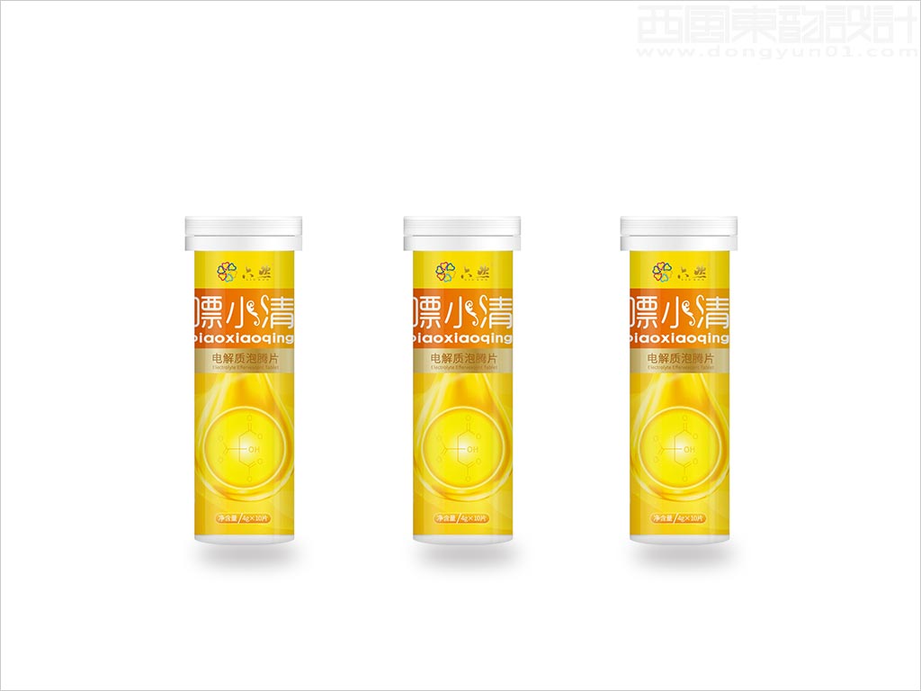 成都六然醫(yī)療科技有限公司嘌小清電解質(zhì)泡騰片保健品瓶簽包裝設計