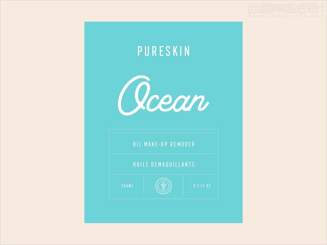 具有女人味的Pureskin洗護用品標(biāo)簽包裝設(shè)計