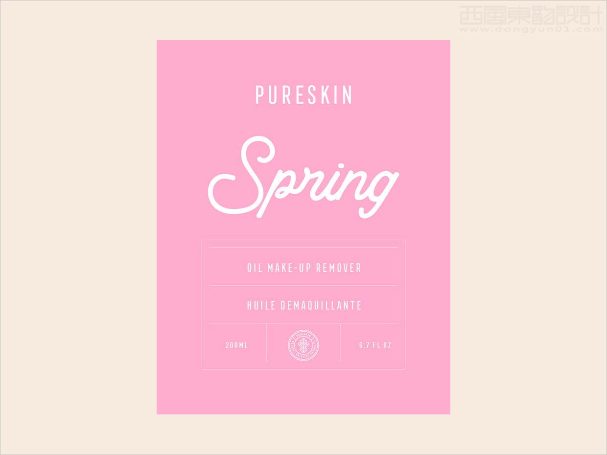 具有女人味的Pureskin洗護用品標(biāo)簽包裝設(shè)計