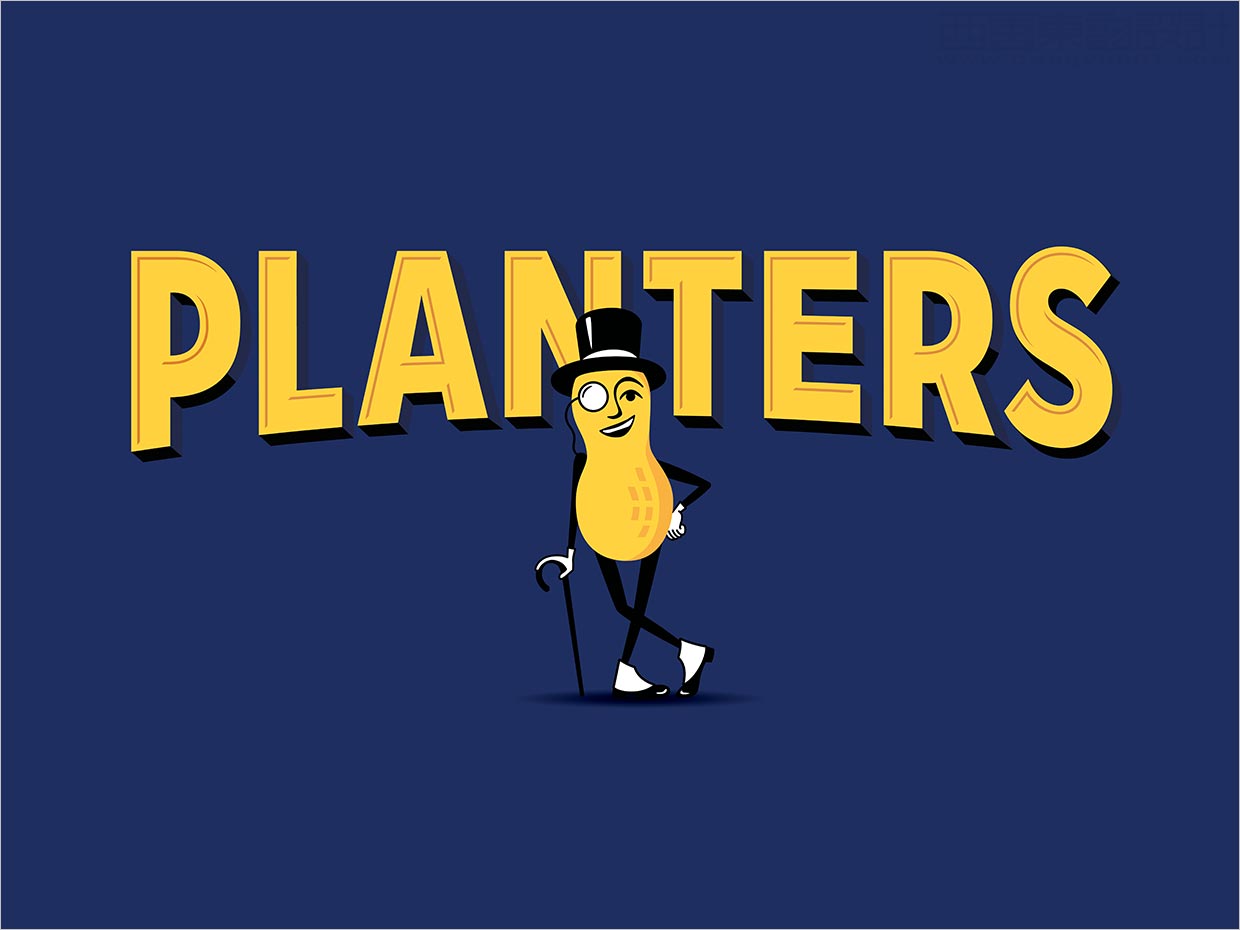 美國Planters堅(jiān)果品牌logo與吉祥物設(shè)計(jì)
