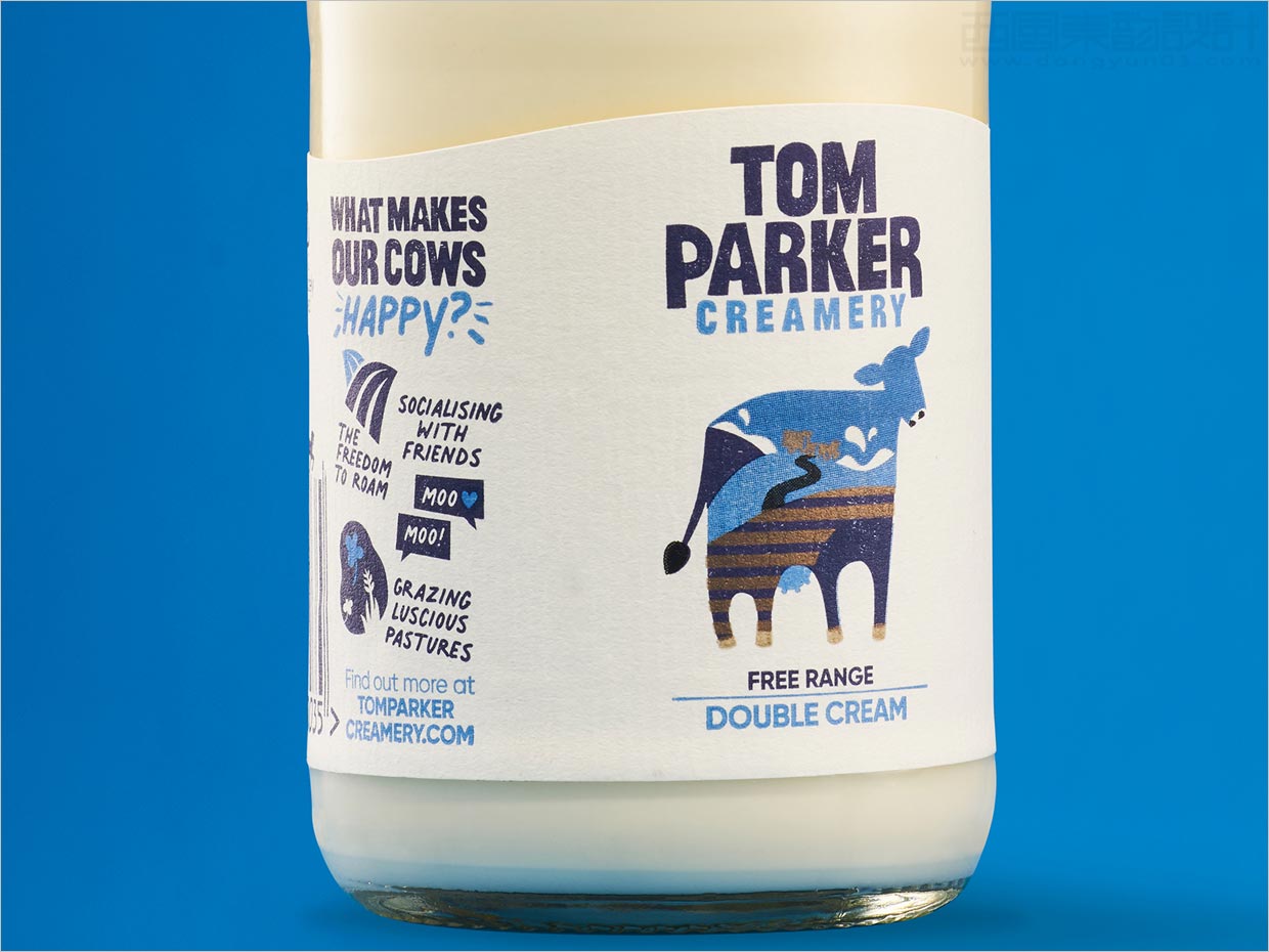 英國Tom Parker Creamery牛奶包裝設(shè)計之瓶標設(shè)計